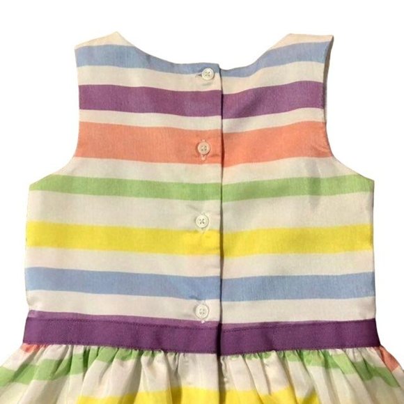 Gymboree Dress Girls 4 Used Striped Sleeveless Easter - Picture 6 of 9